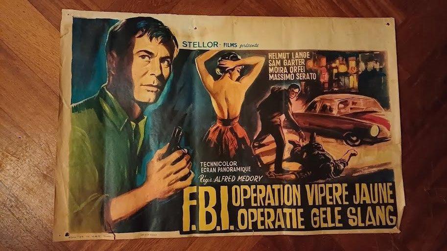 FBI Operatie Gele Slang Duits-Italiaanse film / Moira Orfei, Ophalen of Verzenden, Gebruikt, Film, Poster