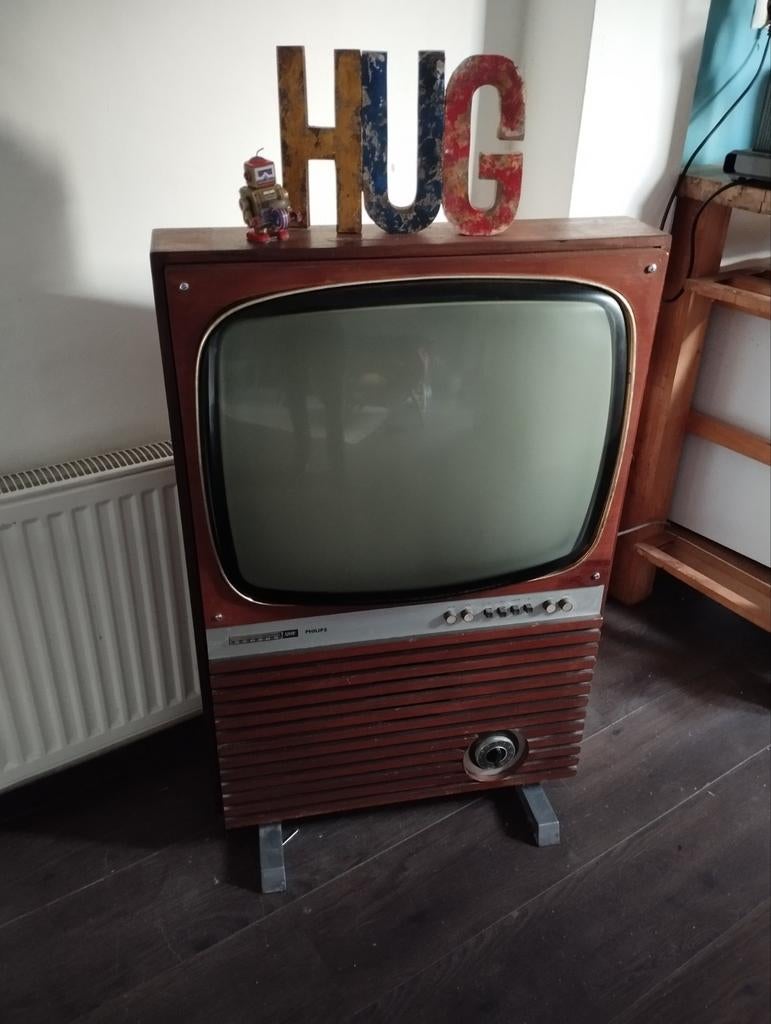 Vintage design televisie tv Zweeds jaren 60 Philips UHF, Ophalen, 50 Hz, Philips