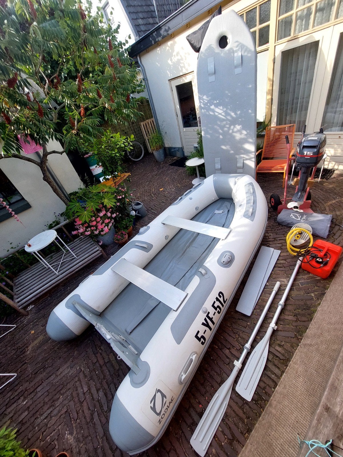 Zodiac Cadet 350 Aero met Yamaha 15 pk 2takt, Ophalen, Airdeck, Gebruikt, 15 pk