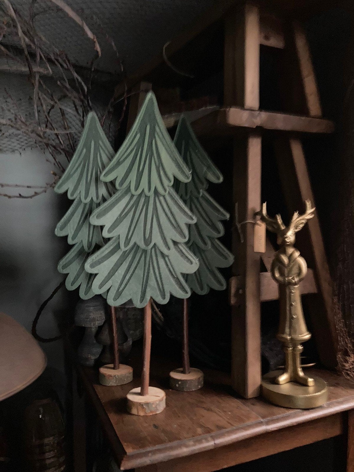 decoratie boompje kerst,landelijk,sober, Ophalen of Verzenden, X, X, X