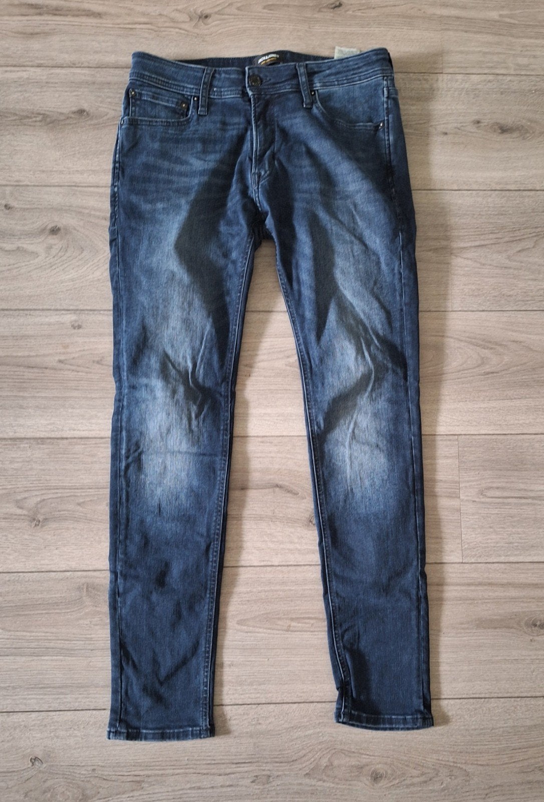 Jack & Jones Skinny Liam jeans W32/L32 donkerblauw, Blauw, W32 (confectie 46) of kleiner, Ophalen of Verzenden, Zo goed als nieuw
