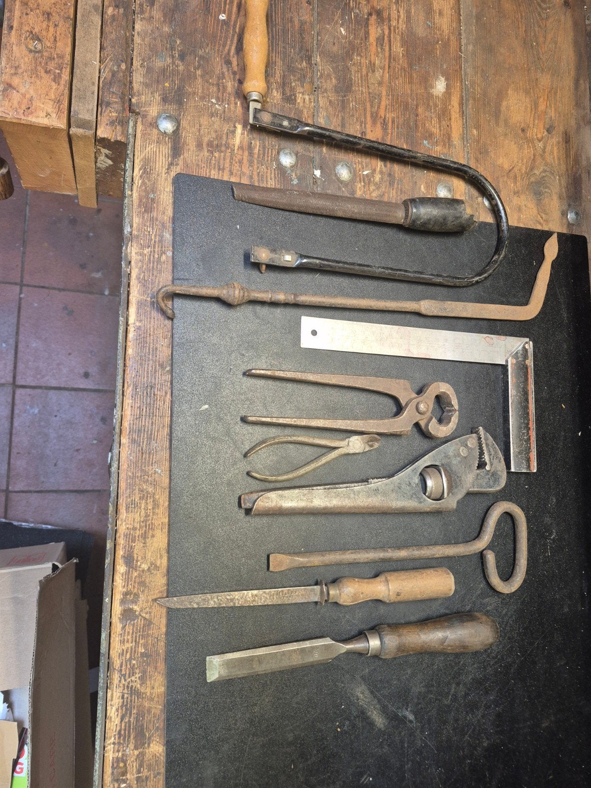 Vintage antiek gereedschap tangen beitels moersleutel, Verzenden