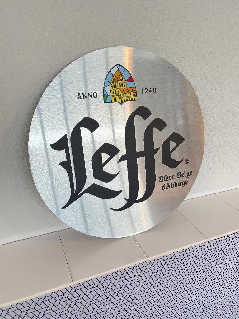 Reclamebord Leffe bier logo aluminium, aluminium, 40x40 cm, Verzamelen, Merken en Reclamevoorwerpen, Nieuw, Reclamebord, Ophalen of Verzenden