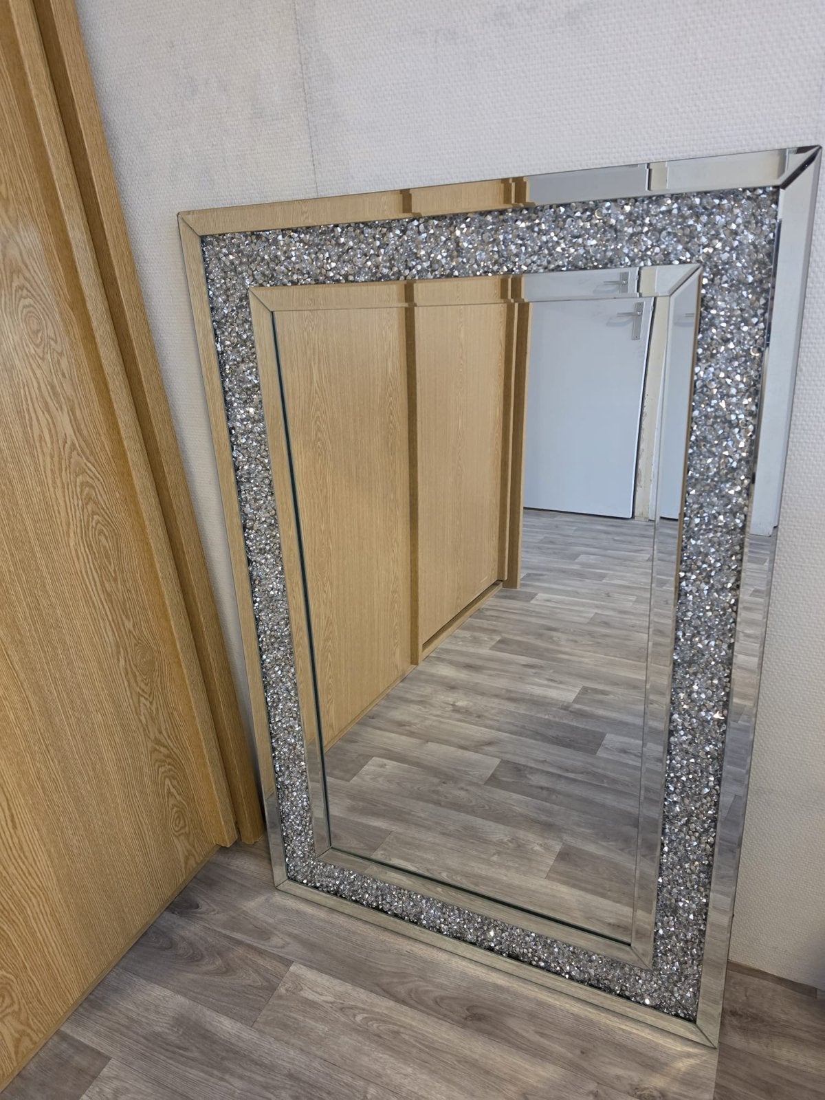 Grote spiegel met sprankelende rand 120 x 80, Huis en Inrichting, Ophalen, Nieuw, 75 tot 100 cm, 150 tot 200 cm