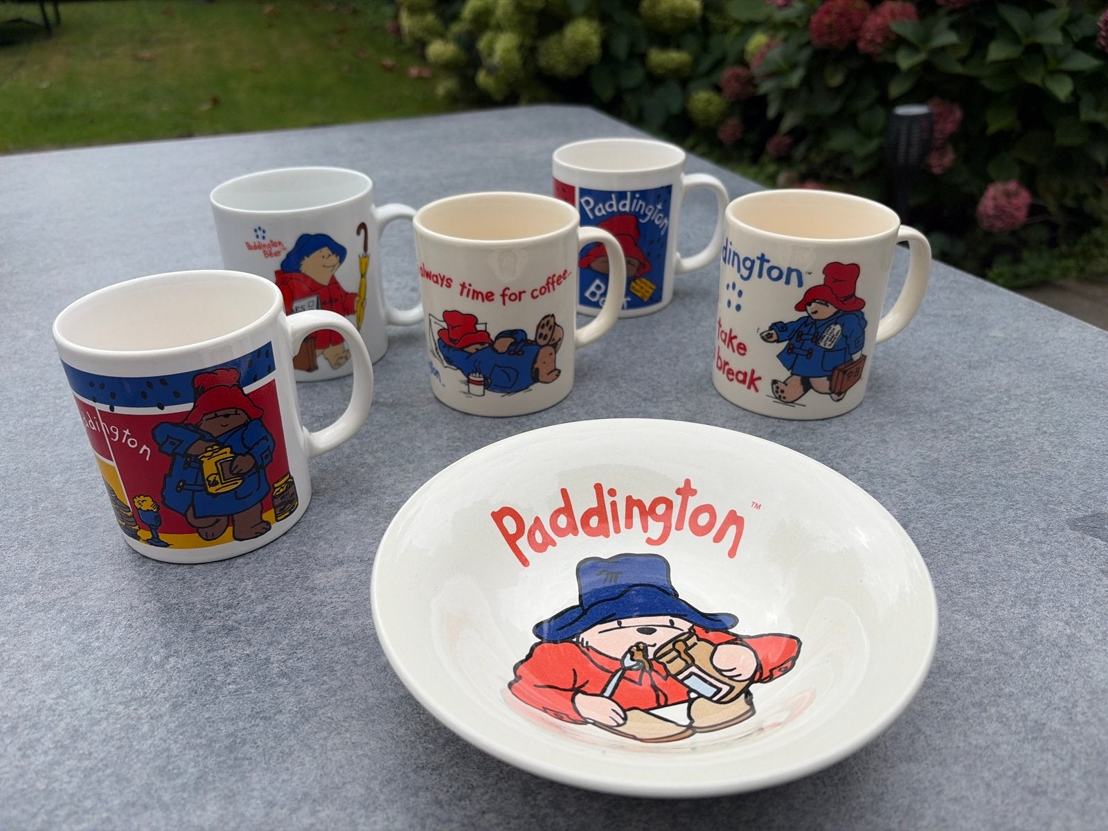 Vintage Paddington Beer Mokken en Kom - Set van 6, Gebruikt, Overige merken, Keramiek, Vintage