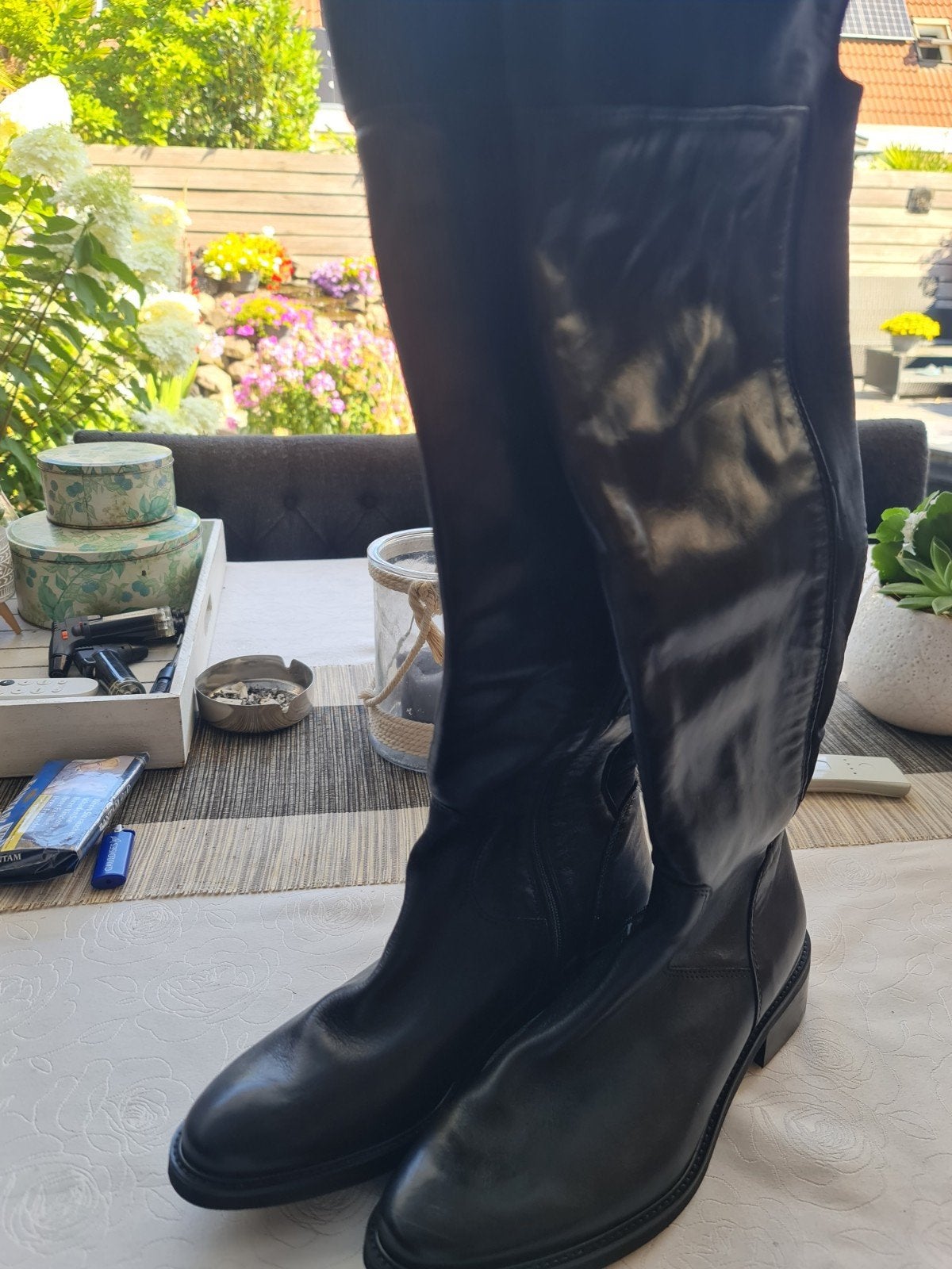 Moccio zwarte laarzen maat 41, zo goed als nieuw, Kleding | Dames, Ophalen of Verzenden