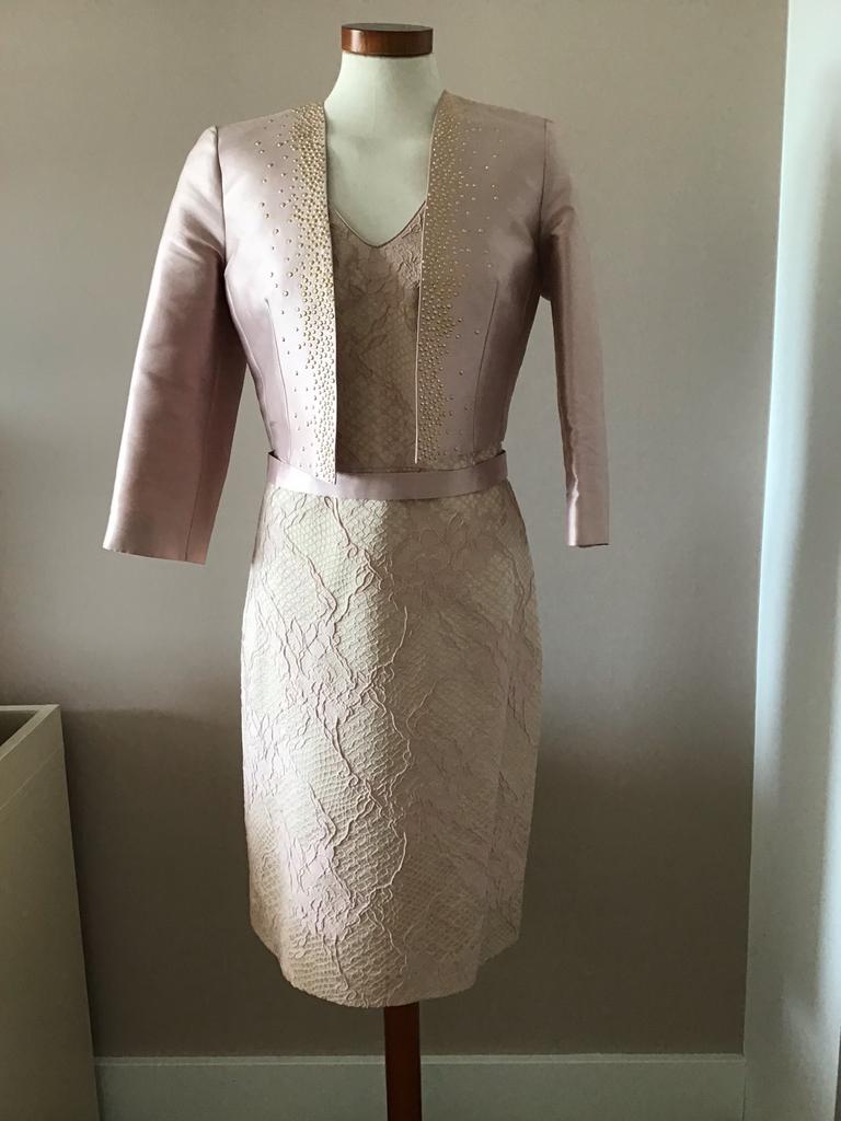 Feestelijke jurk met jasje en studs - Moeder van de bruid, Kleding | Dames, Gelegenheidskleding, Zo goed als nieuw, Galajurk, Maat 38/40 (M)