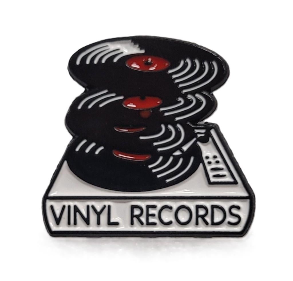 Vinyl Records platen pin van metaal speldje pins, Info@deconoord.nl, Deco Noord, Nieuw, Ophalen of Verzenden