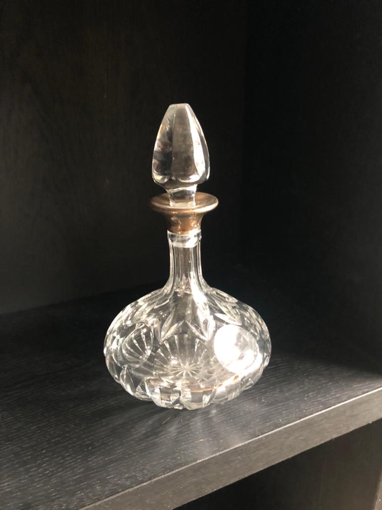 Antieke kristallen karaf met stop, Antiek en Kunst, Antiek | Glas en Kristal, Ophalen of Verzenden