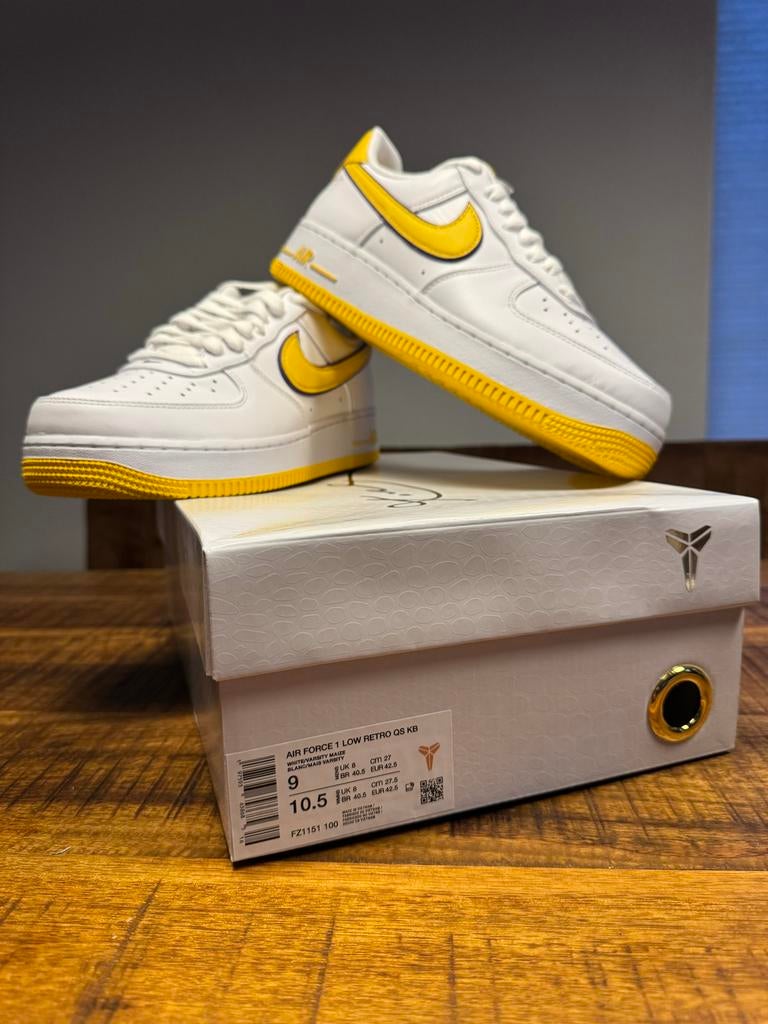Nike Air Force 1 Low Kobe Bryant Lakers - Maat 42.5, Ophalen of Verzenden, Nieuw, Wit, Sneakers of Gympen