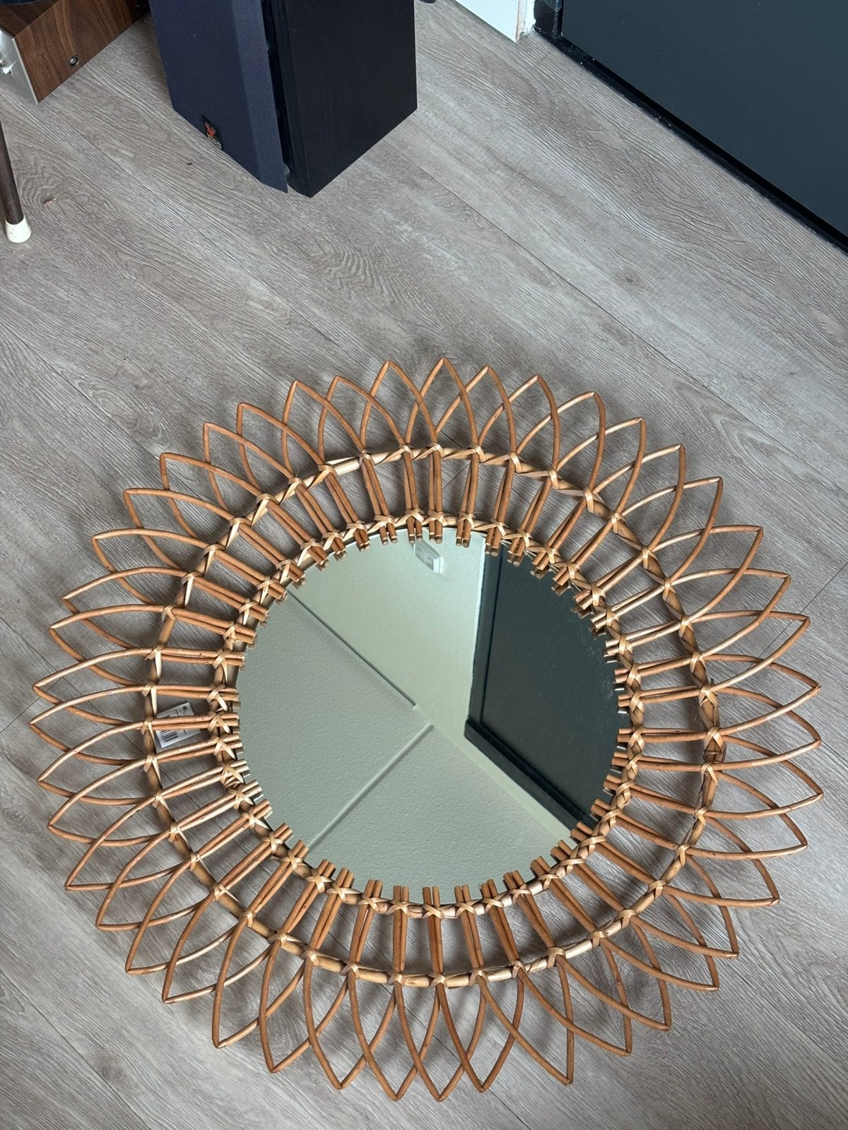 Rotan spiegel van xenos, Huis en Inrichting, Ophalen, Rond, Zo goed als nieuw, 75 tot 100 cm