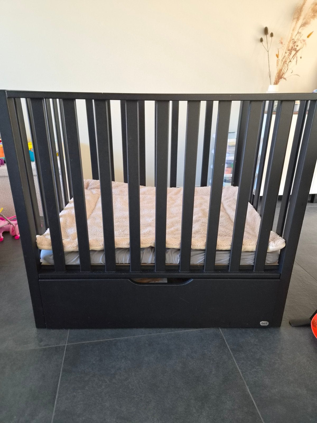 TWF Box met lade - Babydump inclusief matras en boxkleed, Ophalen, Gebruikt, Vierkant, Lade