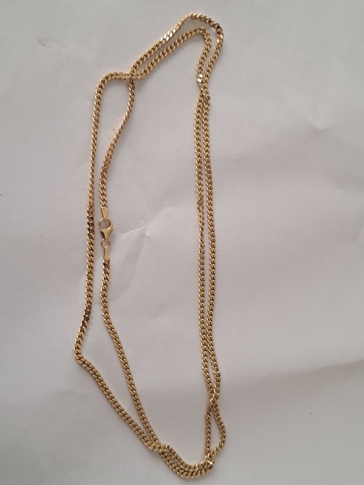 925 zilveren vergulde ketting, 40cm lang 15.32gram, Ophalen, Nieuw, Goud, Zilver