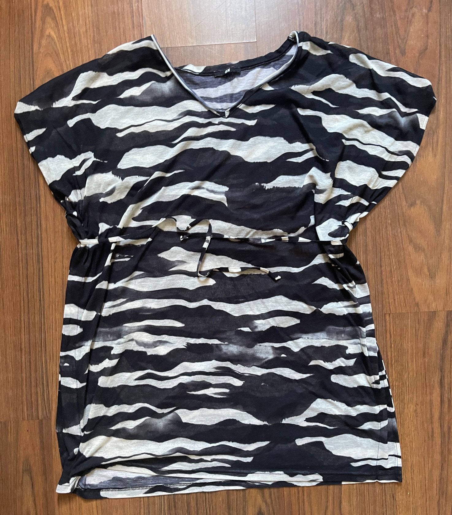 Zebraprint strandjurkje, M, Maat 38/40 (M), Zwart, Ophalen of Verzenden, Zo goed als nieuw