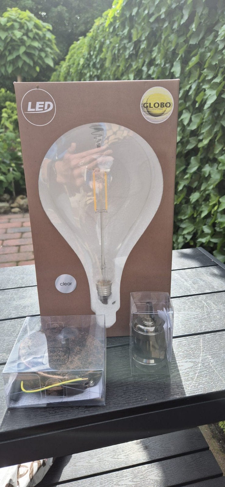 2 Nieuwe LED Lampen met Ophangsysteem - Globo 400lm E27, Ophalen of Verzenden, Nieuw, Glas, Modern, Industrieel