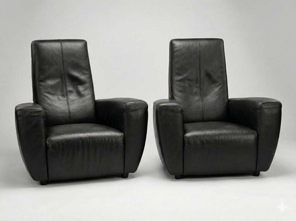 Gerard van den Berg Label Longa Fauteuil zwart per stuk, Ophalen, 100 tot 125 cm, Zo goed als nieuw, 75 tot 100 cm