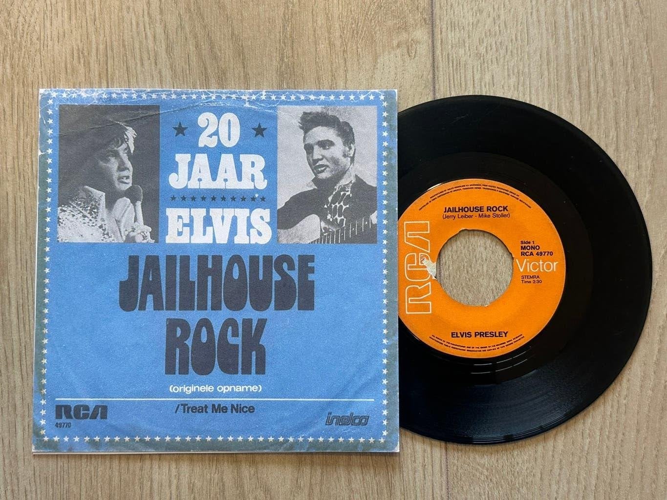 VINYL SINGLE Elvis Presley - Jailhouse Rock, Cd's en Dvd's, Vinyl Singles, Gebruikt, 7 inch, Ophalen of Verzenden, Pop