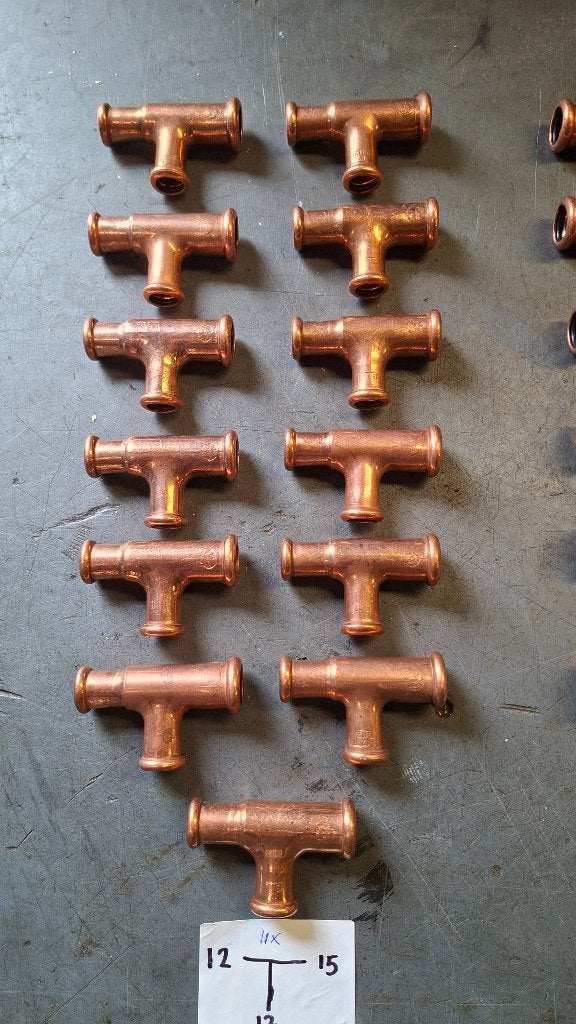 24x Koperen T-Koppelingen koppeling Waterleiding. NIEUW!, ,, Nieuw, Ophalen of Verzenden, ,