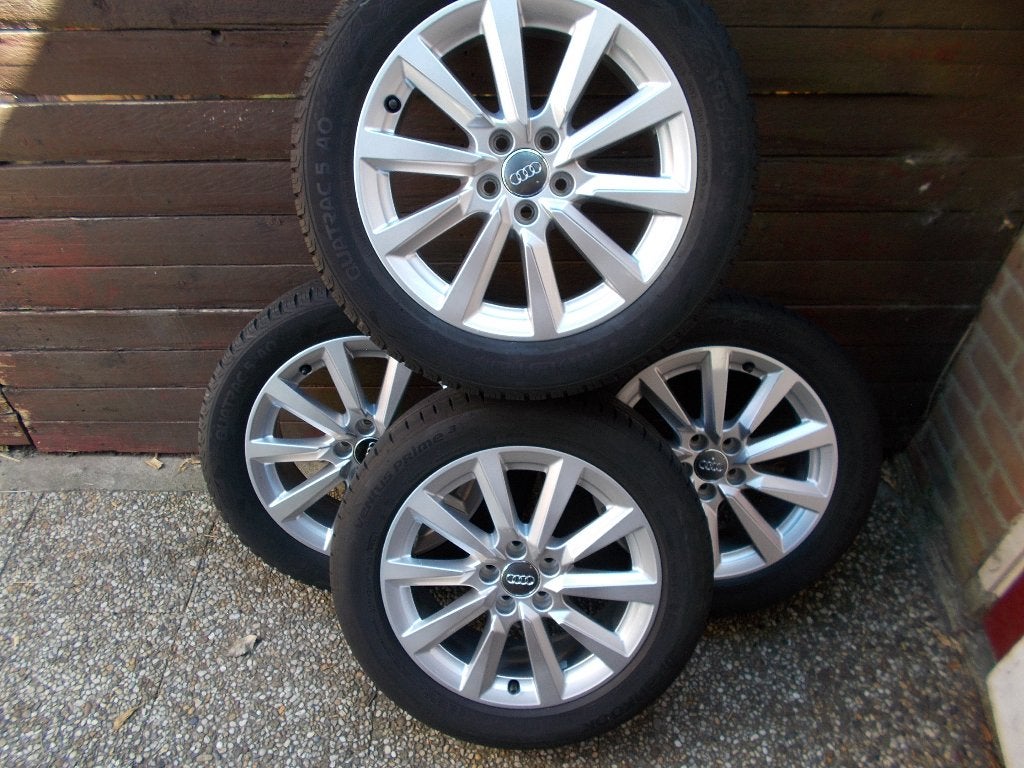 AUDI A1 VELGEN 16 INCH MET BANDEN, Ophalen, 16 inch, Banden en Velgen, 195 mm