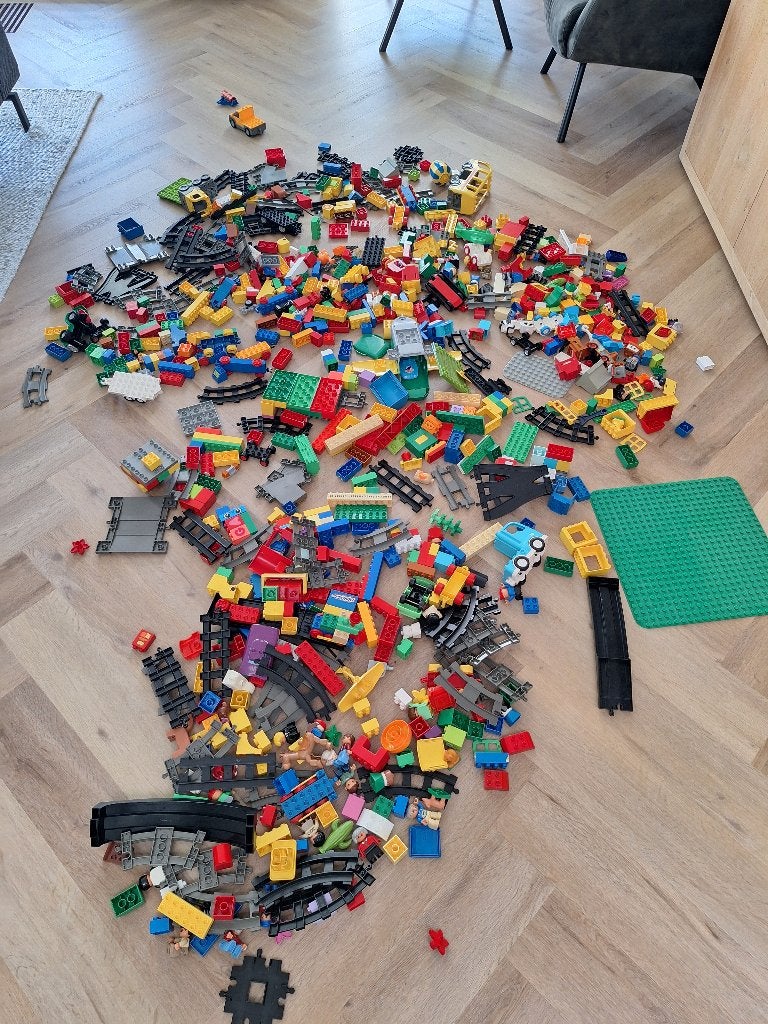 Grote partij duplo incl 2 sets treinbanen, Ophalen, Gebruikt, Duplo