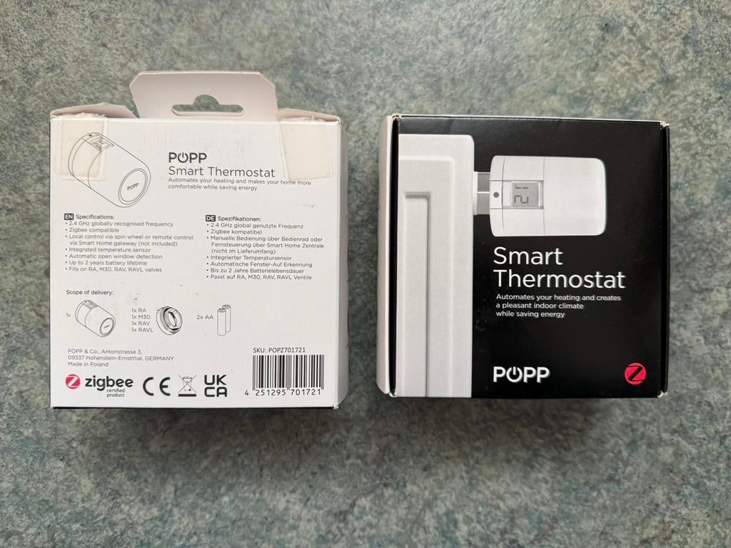 2 stuks Popp smart thermostat Zigbee NIEUW, Ophalen of Verzenden, Nieuw