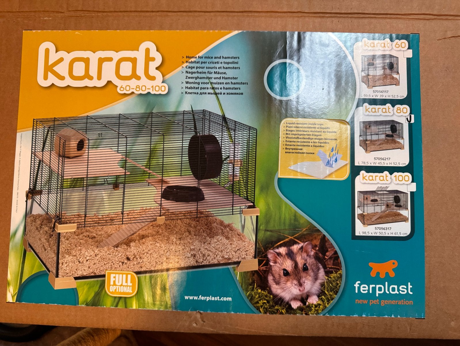 Hamsterkooi ferplast karat 80 + toebehoren, Dieren en Toebehoren, Knaagdieren en Konijnen | Hokken en Kooien, Kooi, Gebruikt, Muis