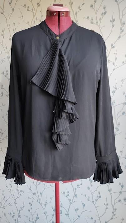 Goldie Estelle Zwarte (Feest-) Blouse maat L, Kleding | Dames, Blouses en Tunieken, Zo goed als nieuw, Maat 42/44 (L), Zwart, Ophalen of Verzenden