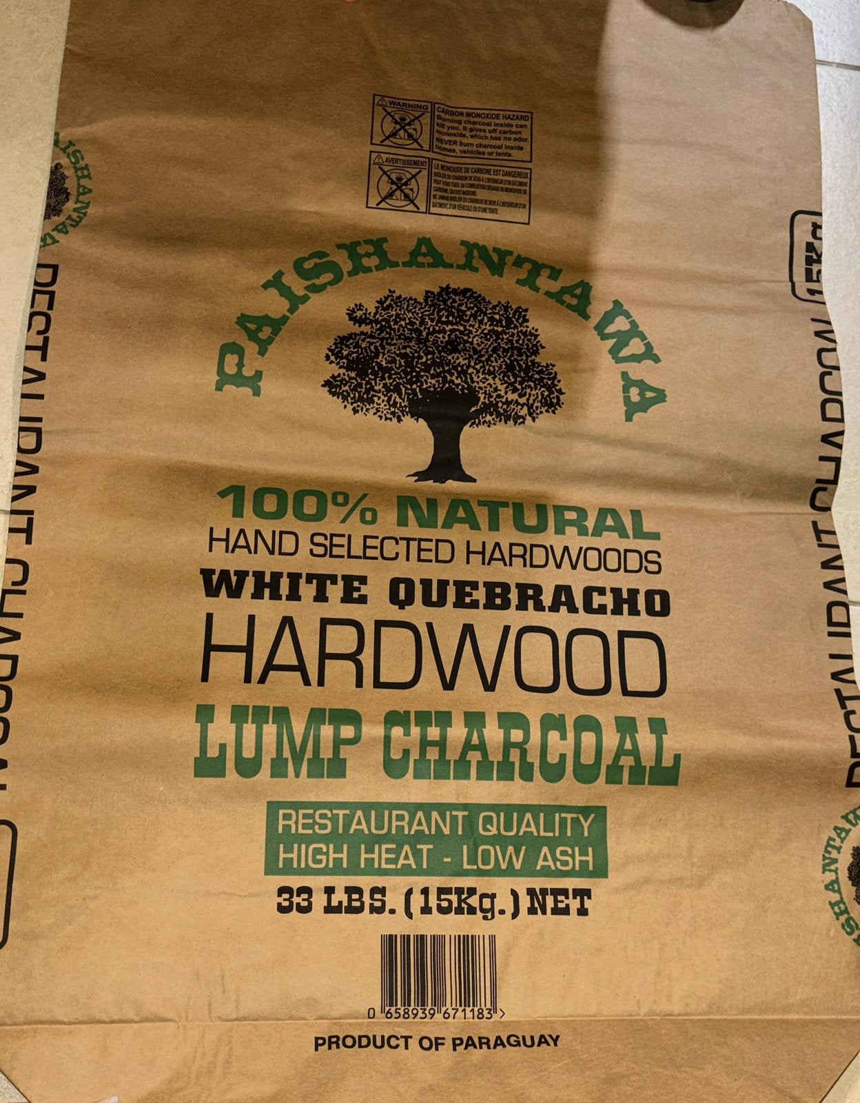White Quebracho houtskool uit Paraguay, Ophalen, Nieuw