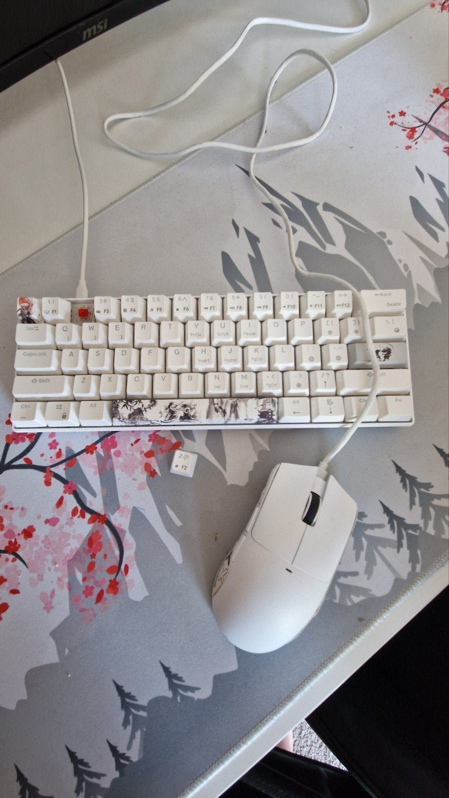 RK61 Royal Kludge Mechanisch Toetsenbord - Wit, Ophalen of Verzenden, Gebruikt, Multimediatoetsen
