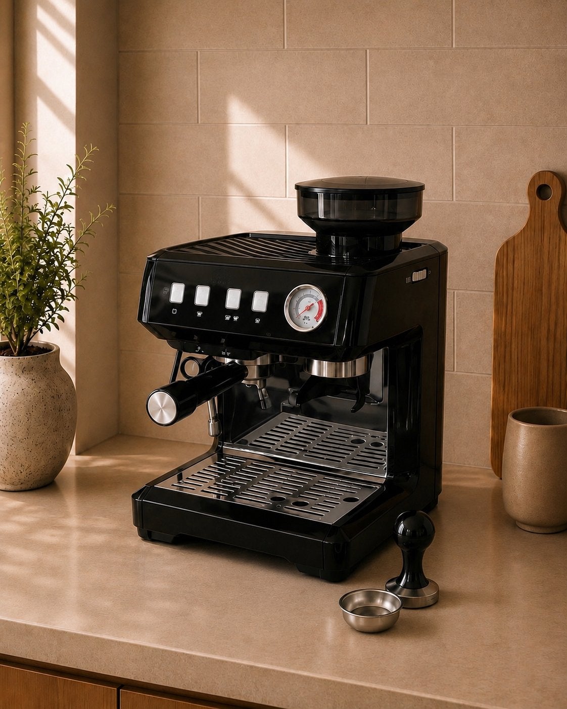 Sage Barista Grind&Infuse Compact Espressomachine Z.G.A.N, Ophalen, Zo goed als nieuw, Koffiemachine, Afneembaar waterreservoir