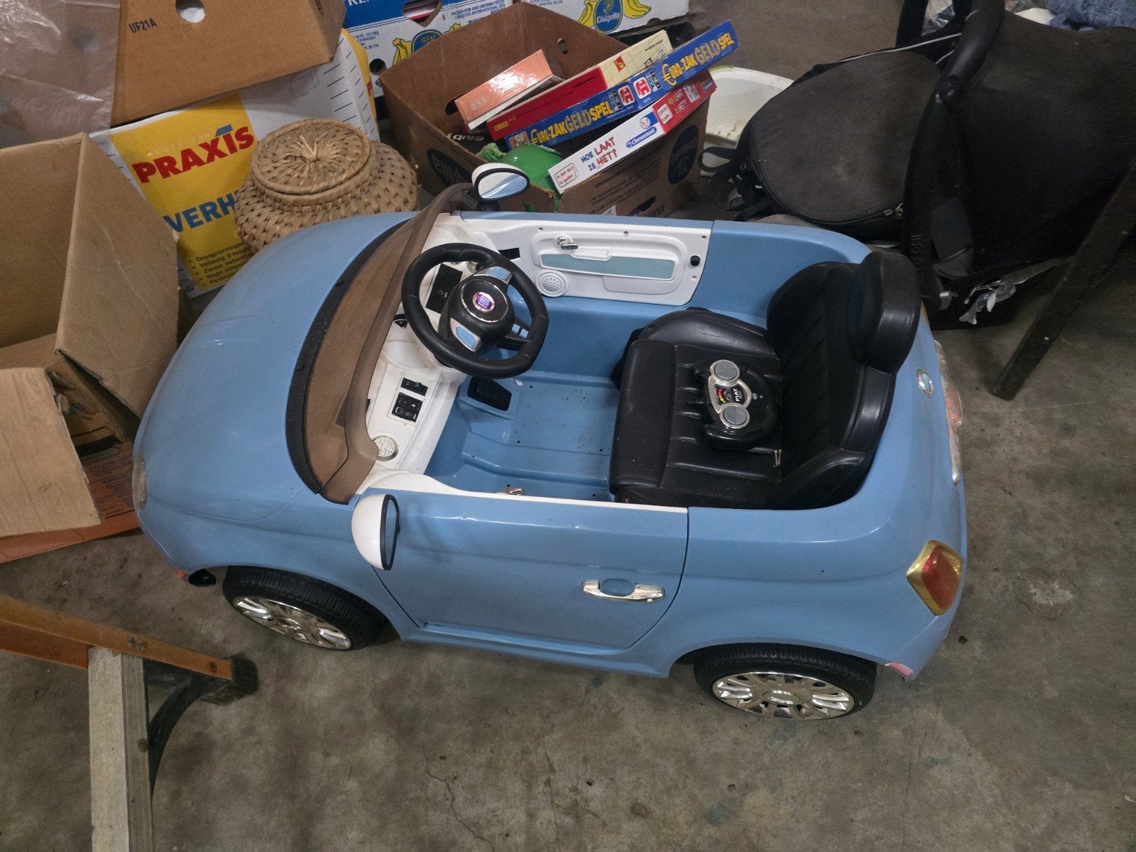 Fiat 500 kinder accu auto - Blauw, Gebruikt