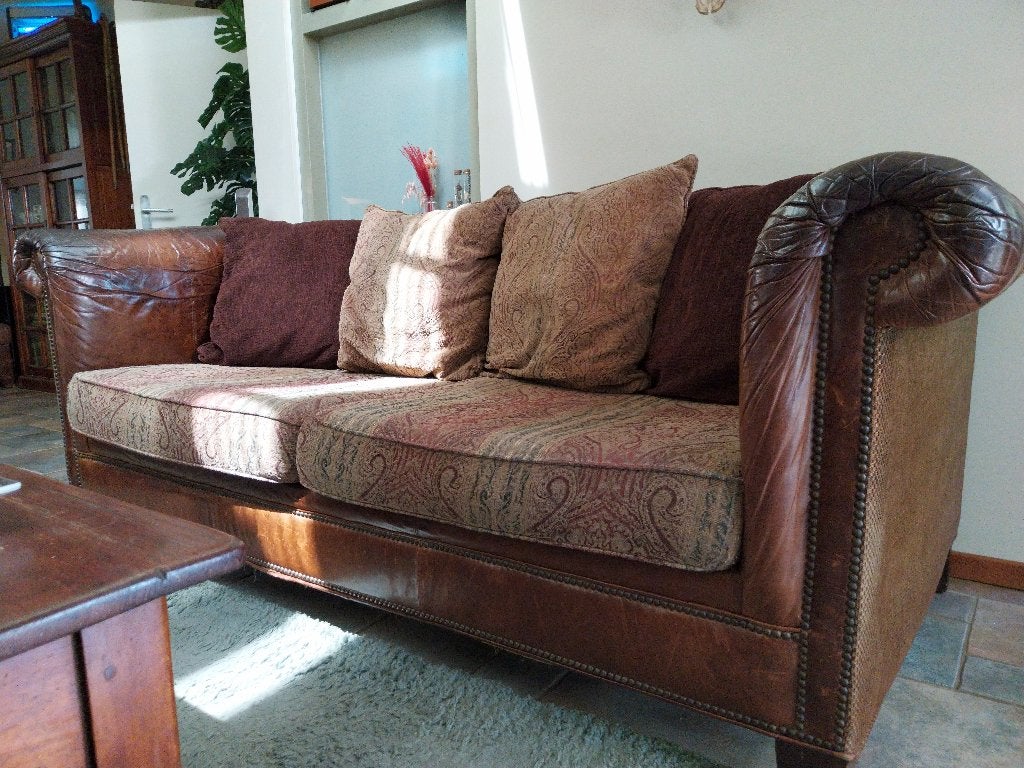 bank en stoel Arthur McMillan, Huis en Inrichting, Ophalen, Amerikaans chesterfield., Driepersoons, 75 tot 100 cm
