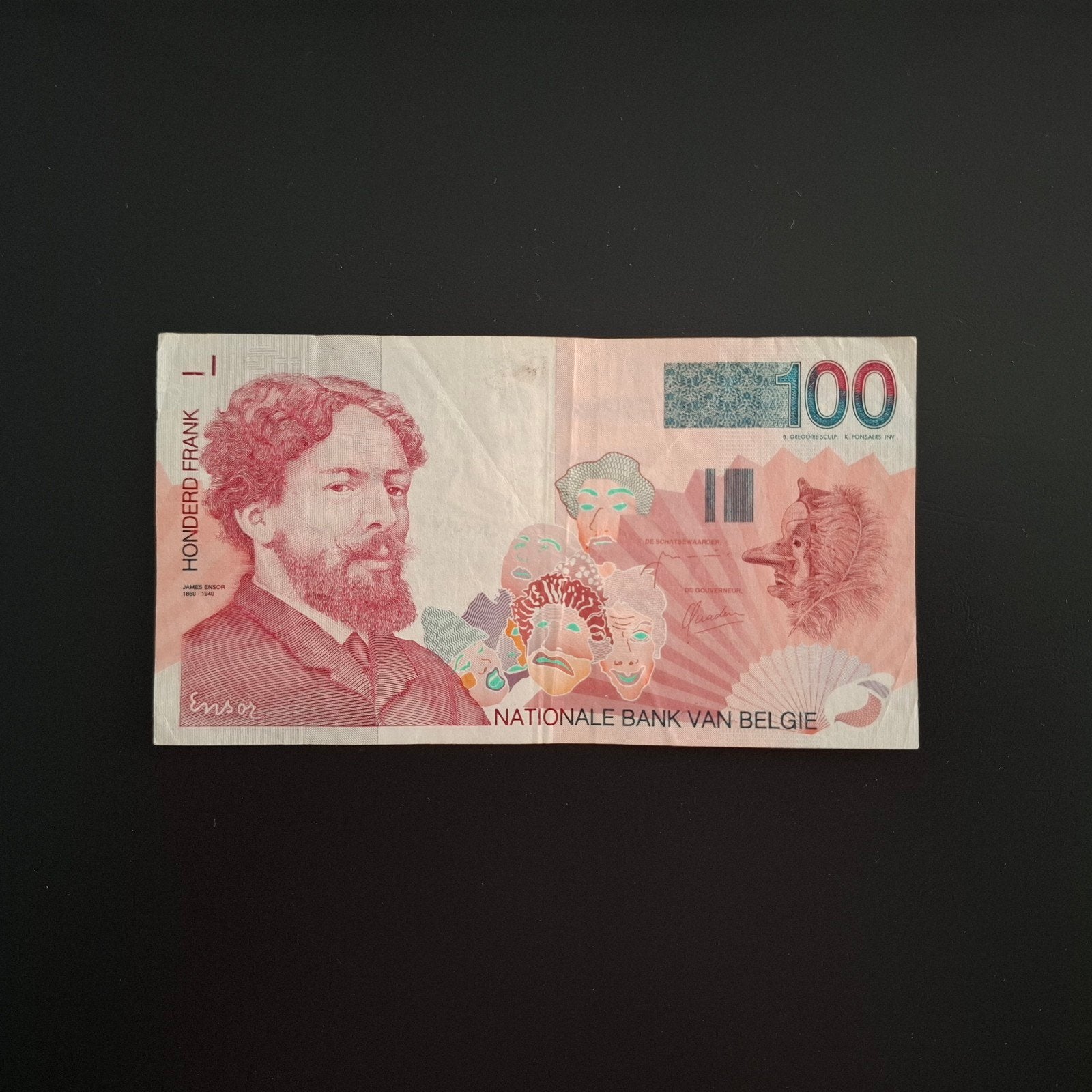 100 franc België #040, Verzenden, België, Los biljet