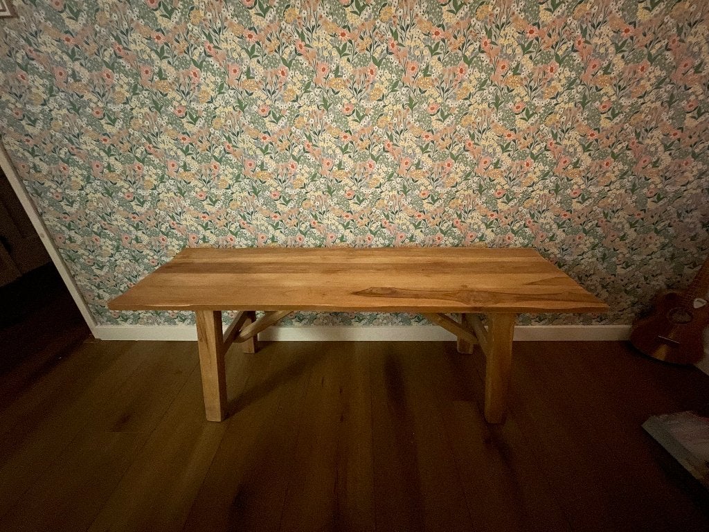 Houten bankje Siep, Huis en Inrichting, Ophalen, Minder dan 75 cm, Tweepersoons, Rechte bank