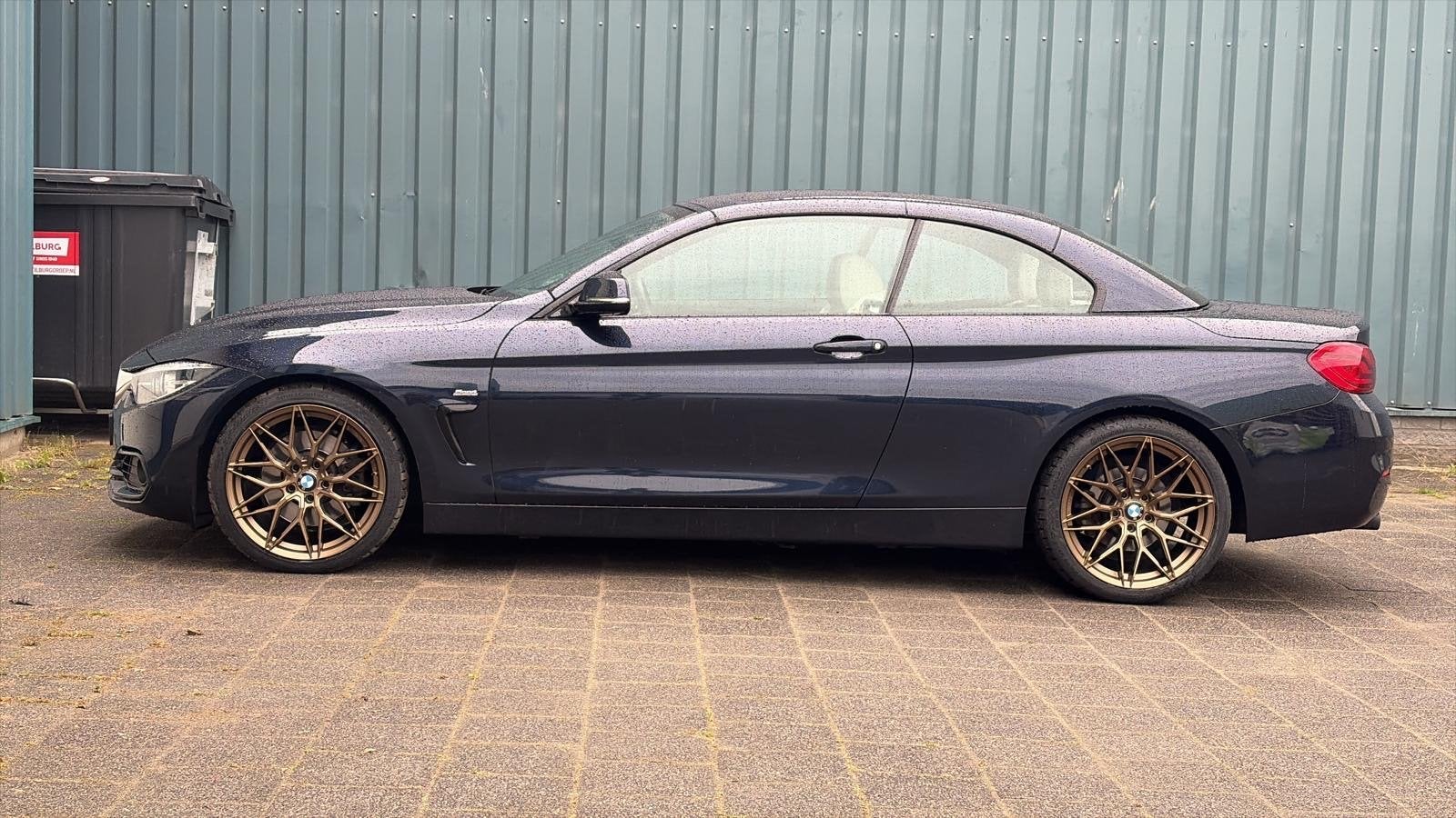 BMW 4-Serie 430i 252pk Aut 2017 Blauw, wit leder interieur