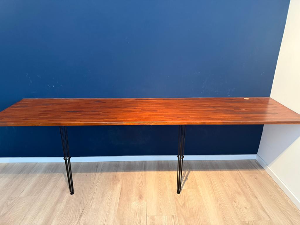 Bureau plank hout met beugels, Overige typen, Hout, Bruin, Zo goed als nieuw