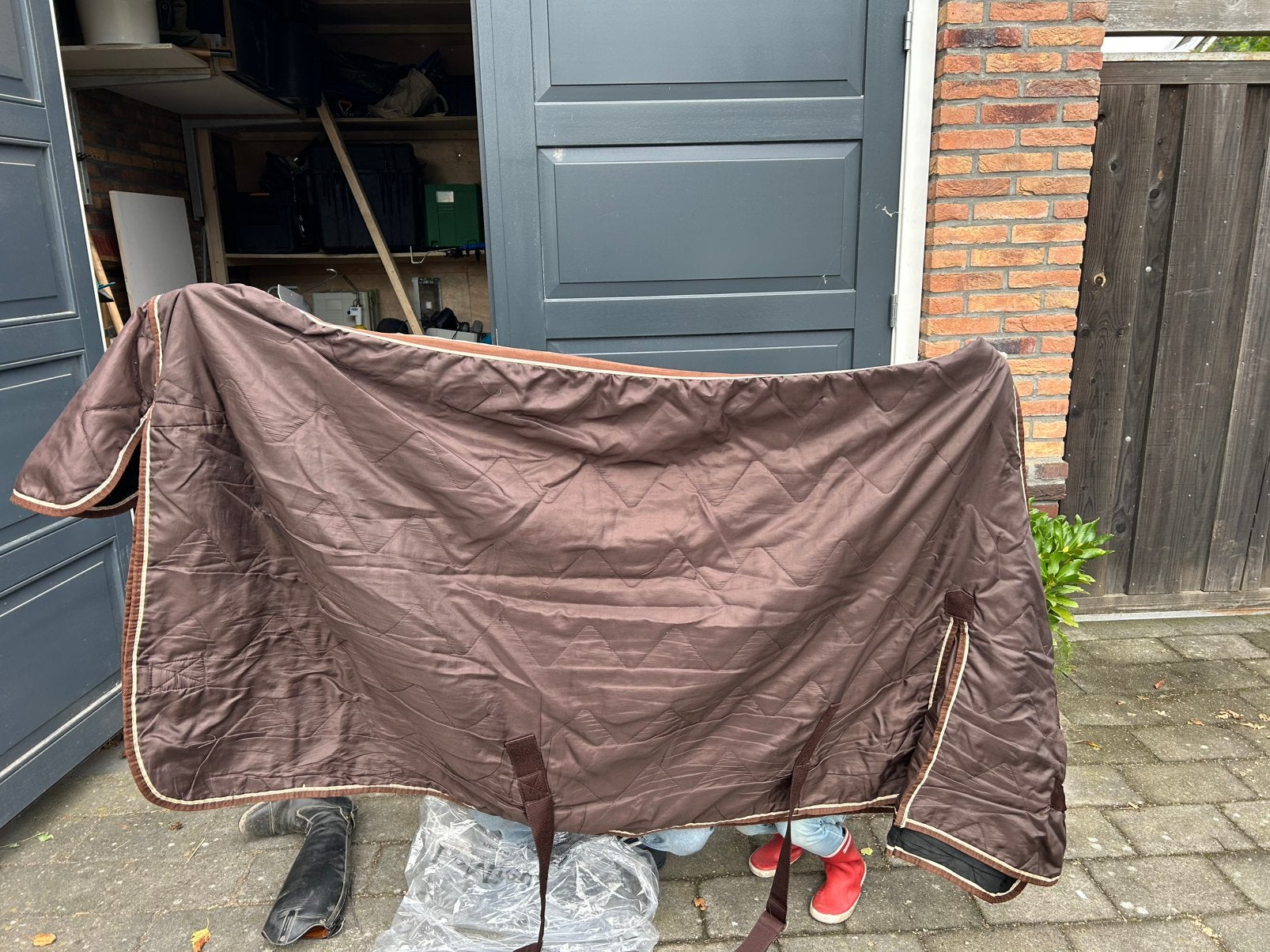 Staldeken maat 195 valt ruim, Dieren en Toebehoren, 100 g, Gebruikt, Staldeken, Full (L)
