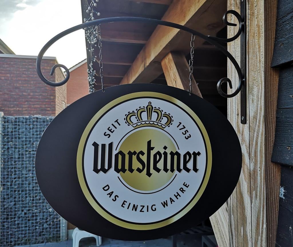 Dubbelzijdig WARSTEINER UITHANGBORD, Ophalen of Verzenden, Nieuw, Reclamebord, Plaat of Schild, Overige merken