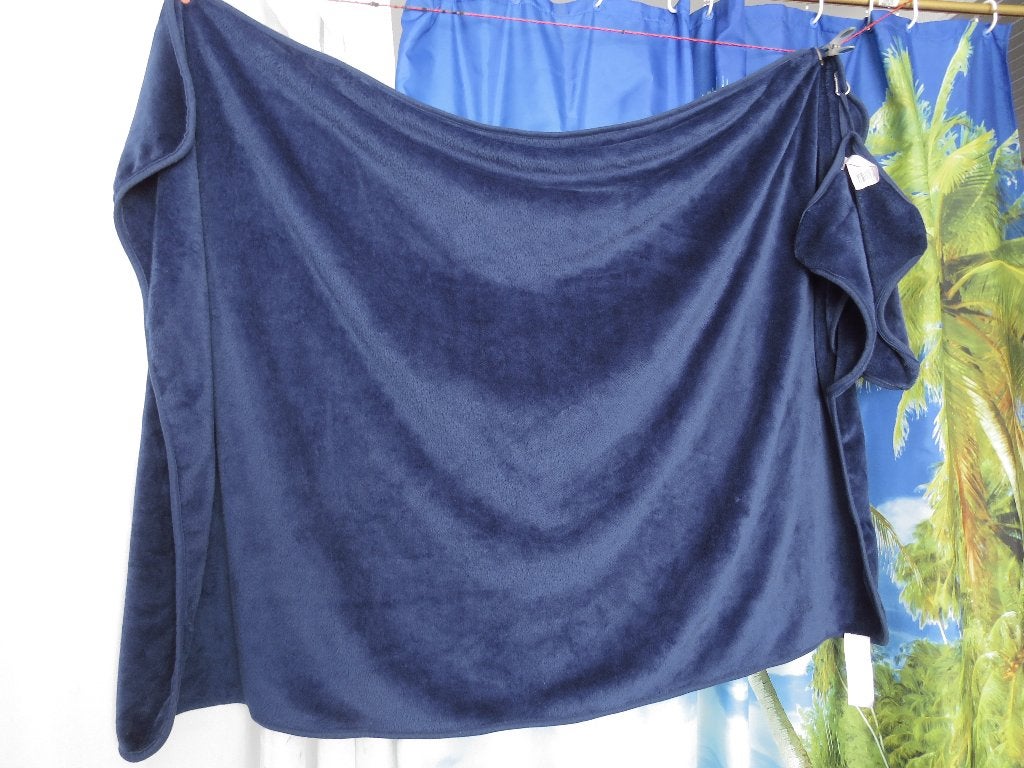 blauw fluwelen reisplaid / kussen  past om trolley, Ophalen of Verzenden, Gebruikt