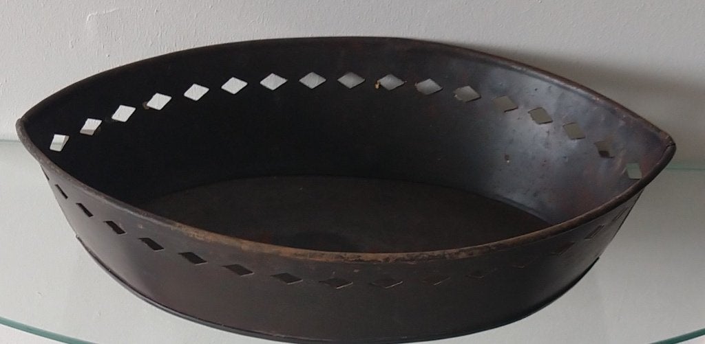 vintage plantenbak messing, volgnr 46, Overige materialen, Gebruikt, Minder dan 30 cm, Ophalen of Verzenden