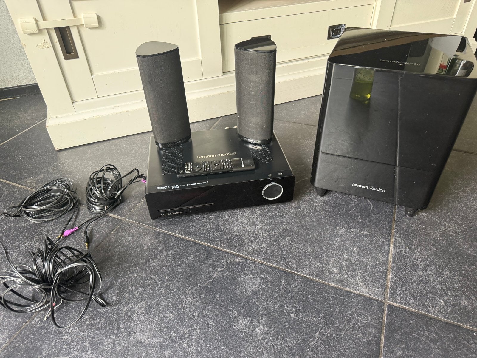 Harman Kardon HKTS210SUB/230 2.1 Home Cinema Set, Gebruikt, 2.1-systeem, 70 watt of meer, Overige spelers