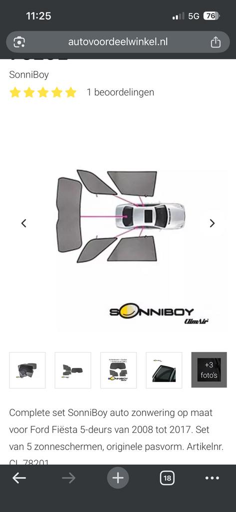 Ford c-max zonneschermen ( sonniboy), Ophalen, Ford