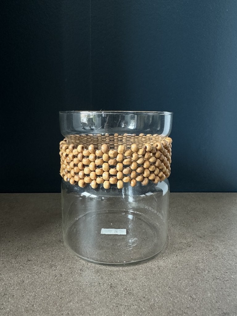Glazen windlicht van Rivièra Maison voorzien van kralenrand, Ophalen, Nieuw, Overige materialen, Kandelaar