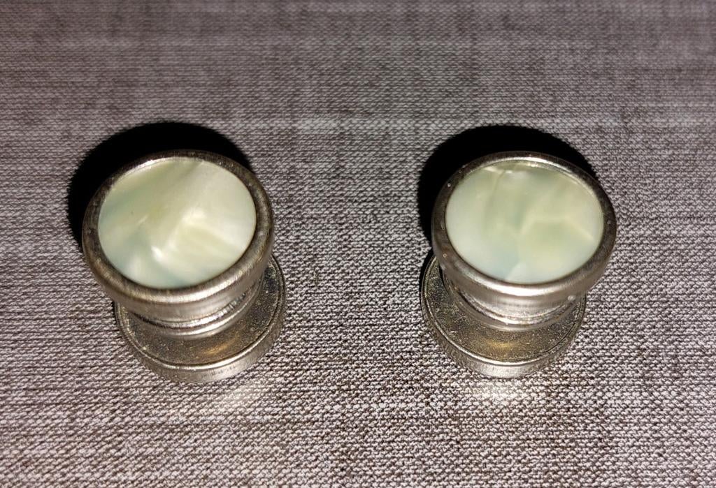 Vintage Eversnap manchetknopen met parelmoer, Sieraden, Tassen en Uiterlijk, Manchetknopen, Ophalen of Verzenden, Gebruikt, Overige materialen