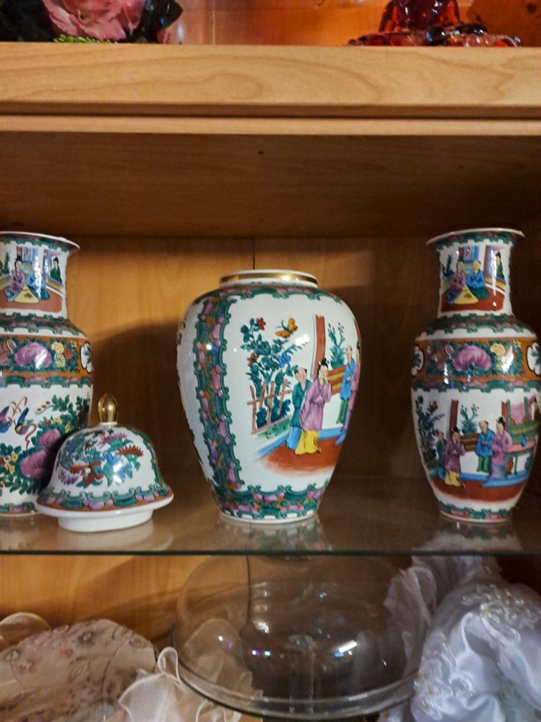 Prachtig Chinees porseleinen vazen set - Handgeschilderd, Ophalen