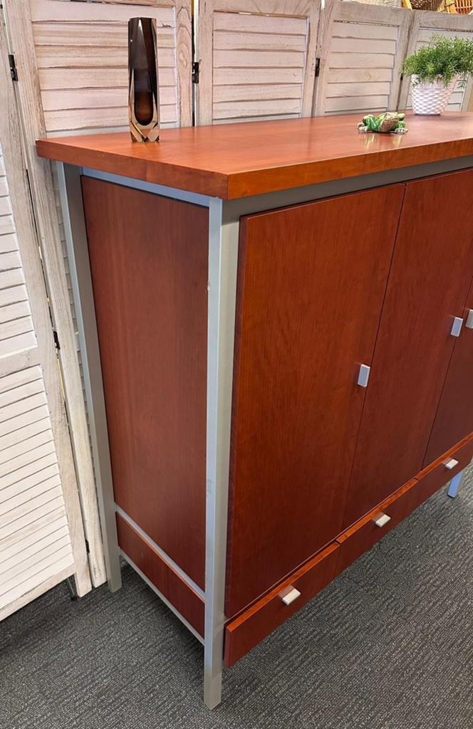 💥-% Vintage kast kersenhout 3 laden servieskast lowboard, Ophalen, Nvt, Minder dan 100 cm, Kersenhout