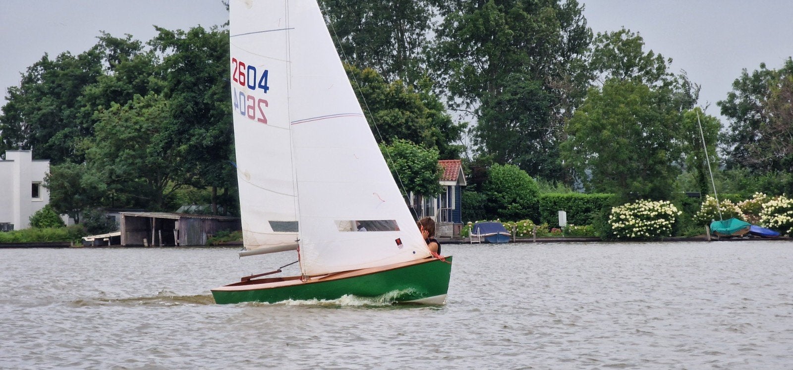 Mooie in perfecte staat,  wedstrijd Schakel, Watersport en Boten, Open zeilboten, Ophalen, Gebruikt, Fok, Hout