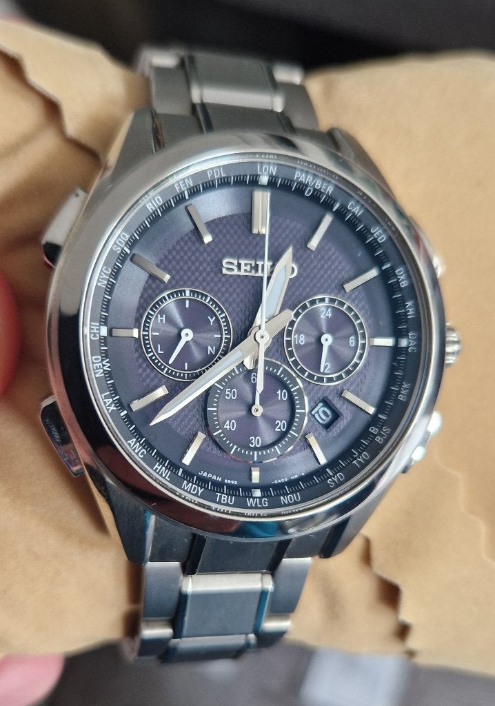 JDM Seiko SAGA197 titan solar radio controlled heren horloge, Sieraden, Tassen en Uiterlijk, Gebruikt, Polshorloge, Overige materialen
