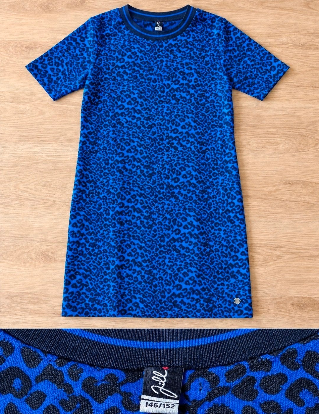 Nieuwe Jill jurk met luipaardprint, maat 146/152, Meisje, Nieuw, Ophalen of Verzenden, Jurk of Rok