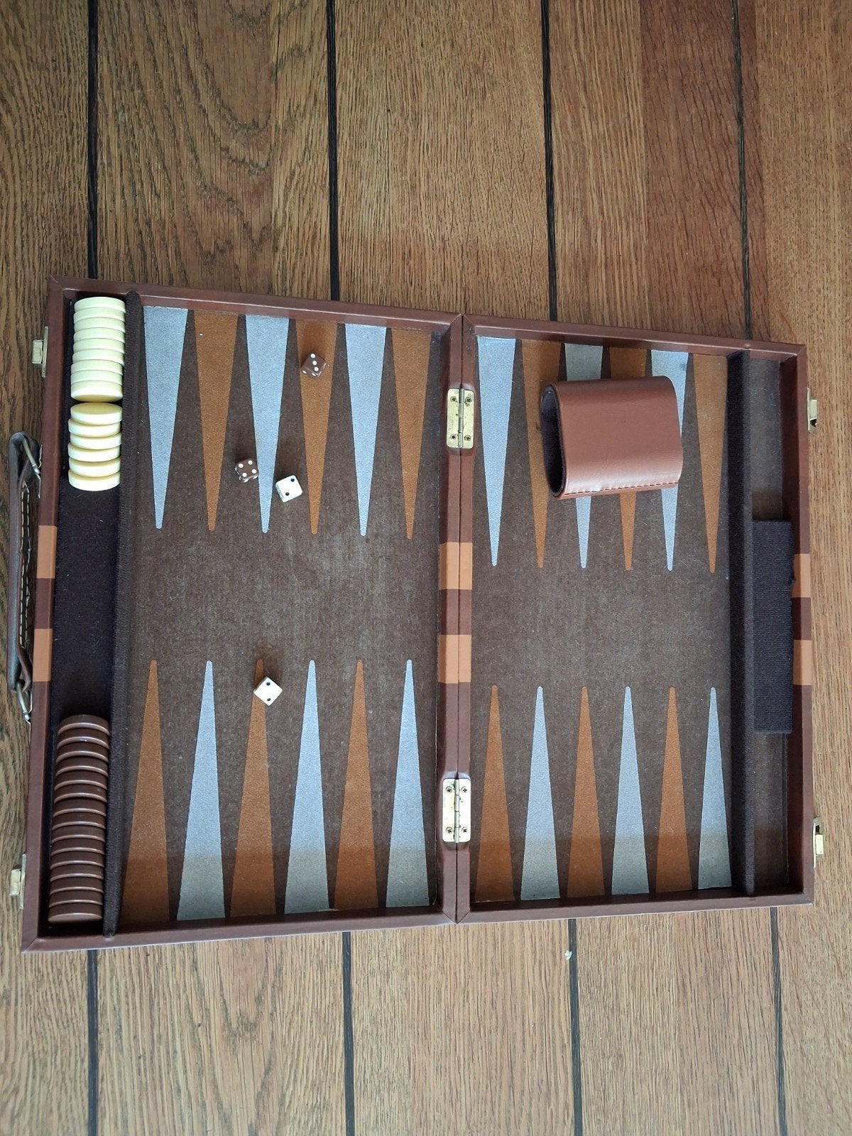 Backgammon spel tric trac koffer, Een of twee spelers, Ophalen of Verzenden, Gebruikt, Reisspel